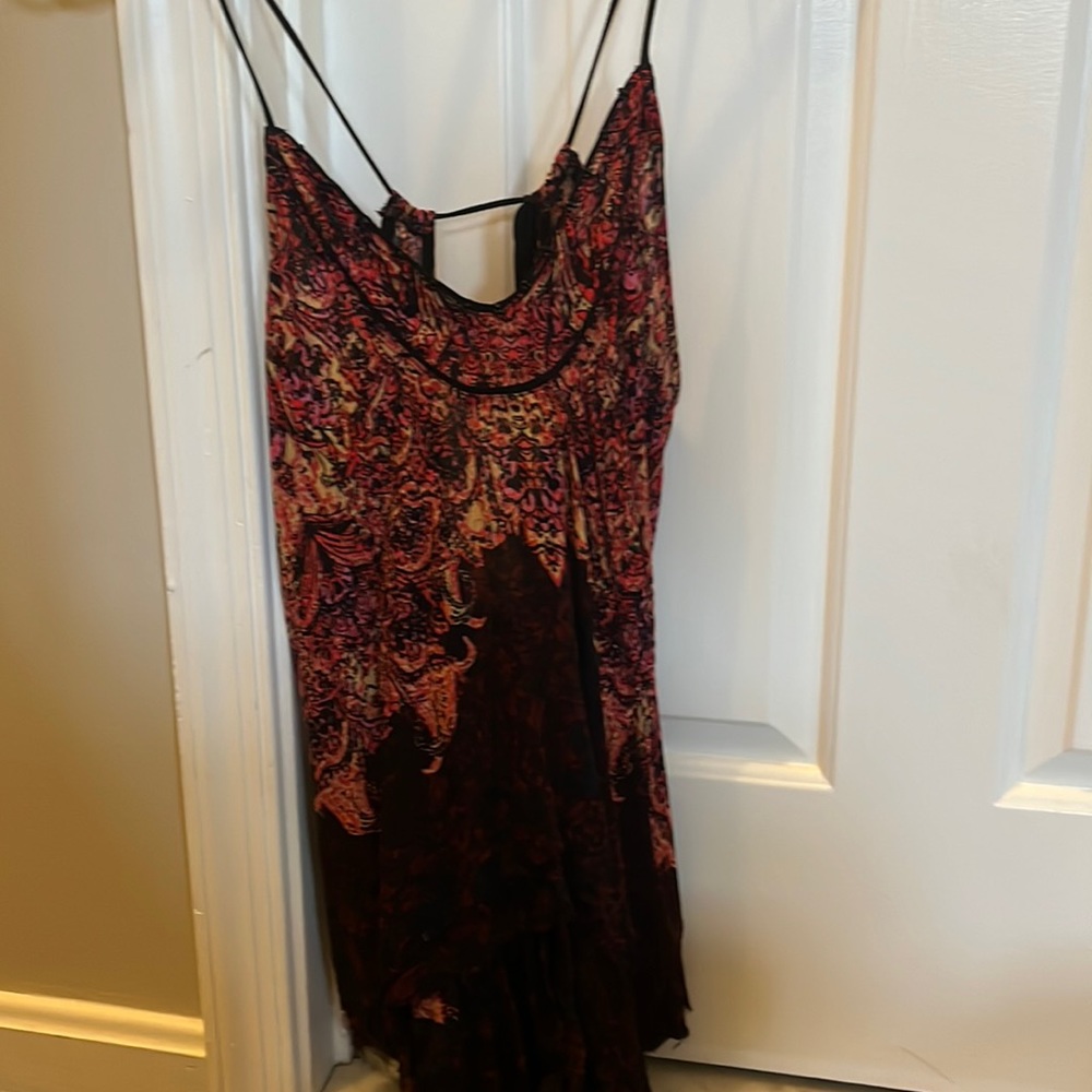 Free People, black/floral tank top.  Size S